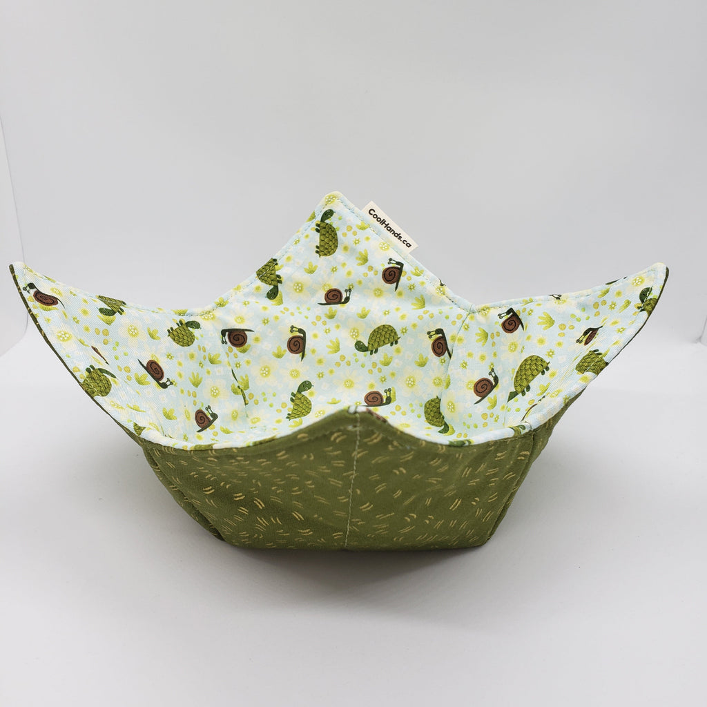 100% Cotton Microwavable Bowl Cozy - Slow and Steady-4