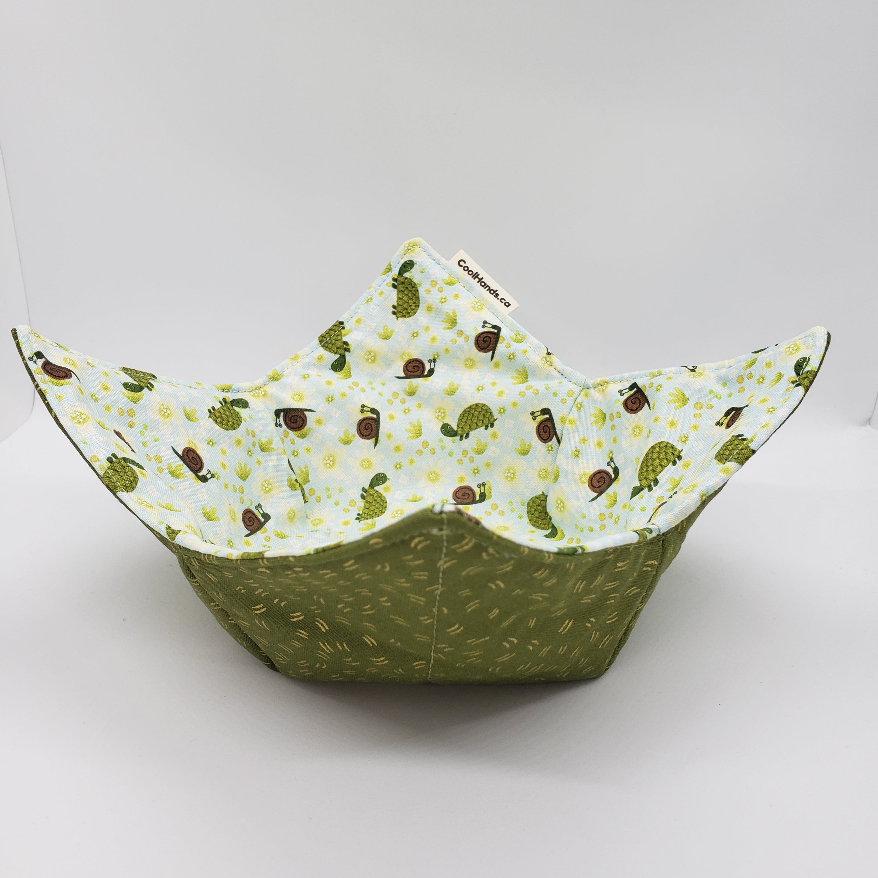 100% Cotton Microwavable Bowl Cozy - Slow and Steady-4