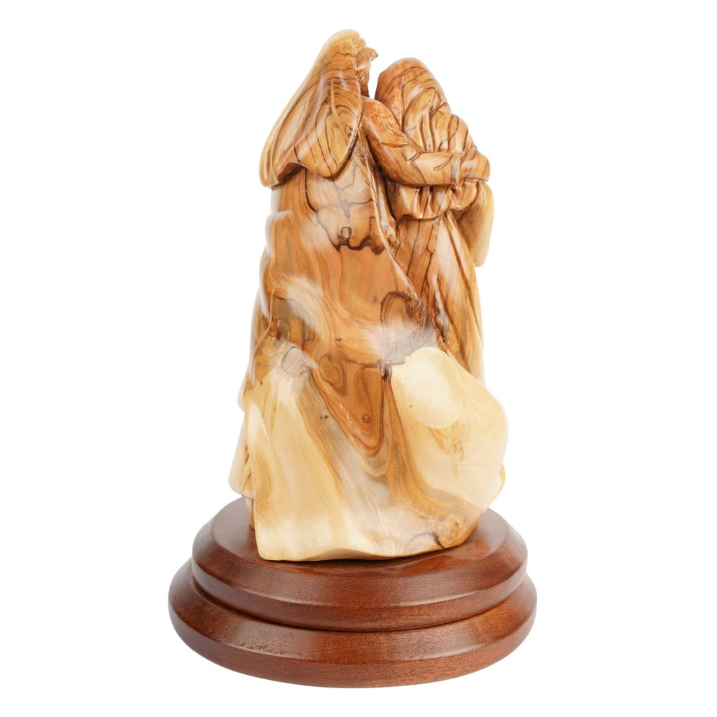 Heilige Familie mit dem Neugeborenen – Handgeschnitzte Olivenholzfigur aus Bethlehem (27 cm)-2