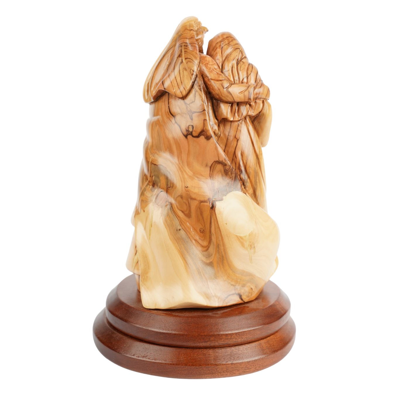 Heilige Familie mit dem Neugeborenen – Handgeschnitzte Olivenholzfigur aus Bethlehem (27 cm)-2