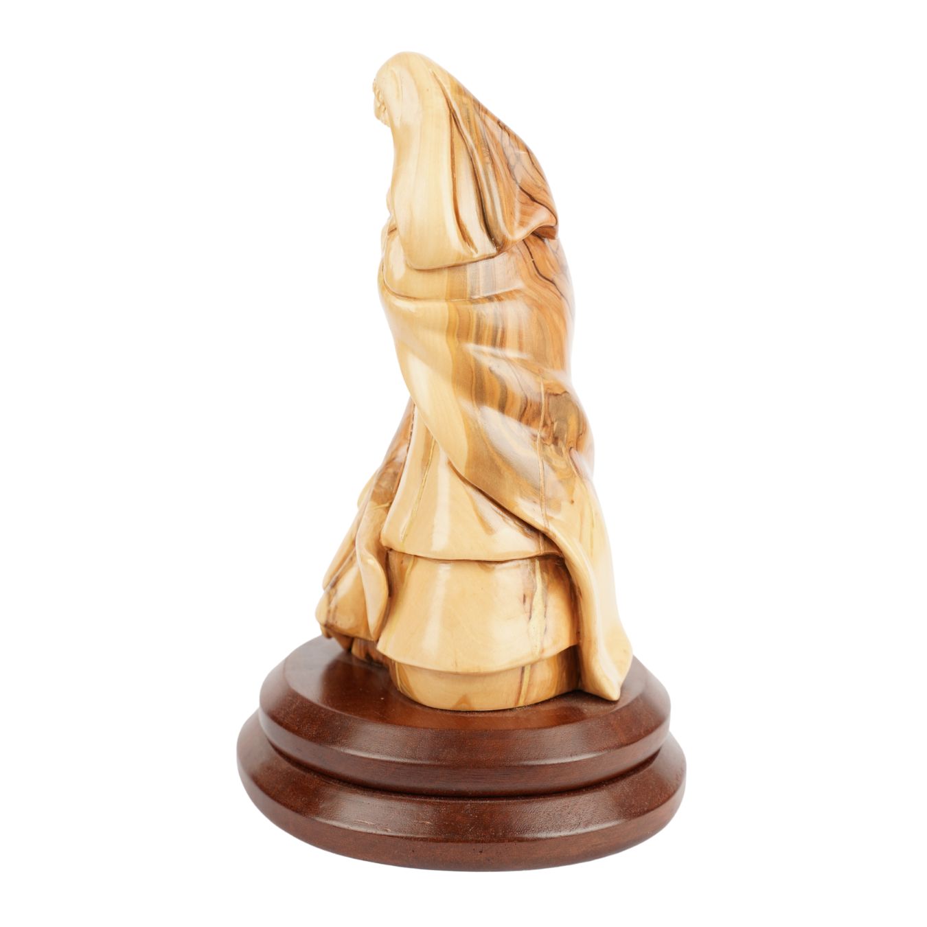 Heilige Familie mit dem Neugeborenen – Handgeschnitzte Olivenholzfigur aus Bethlehem (27 cm)-3