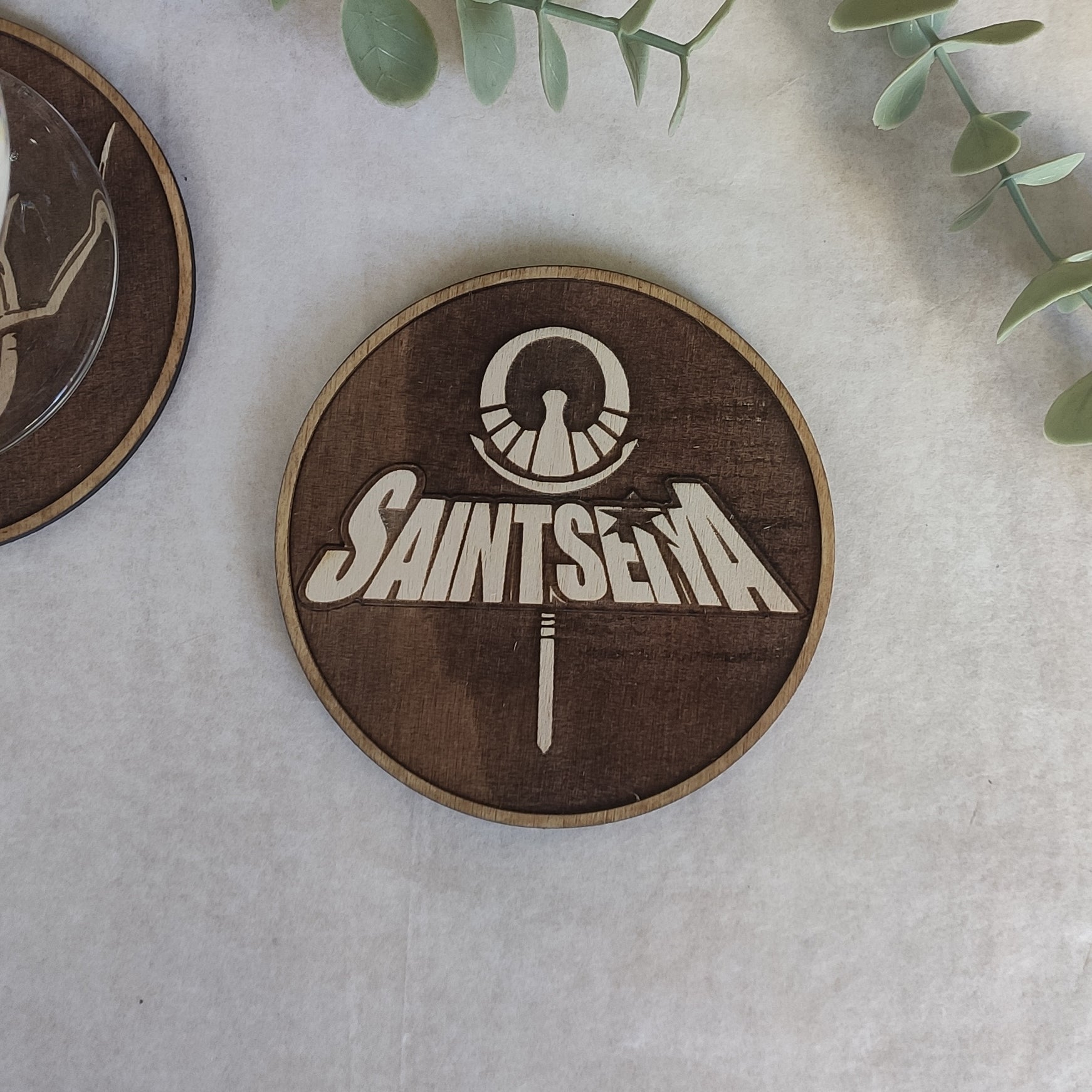 Set of 6 Saint Seiya Wooden Coasters - Handmade Gift - Housewarming - Wood Kitchenware-2