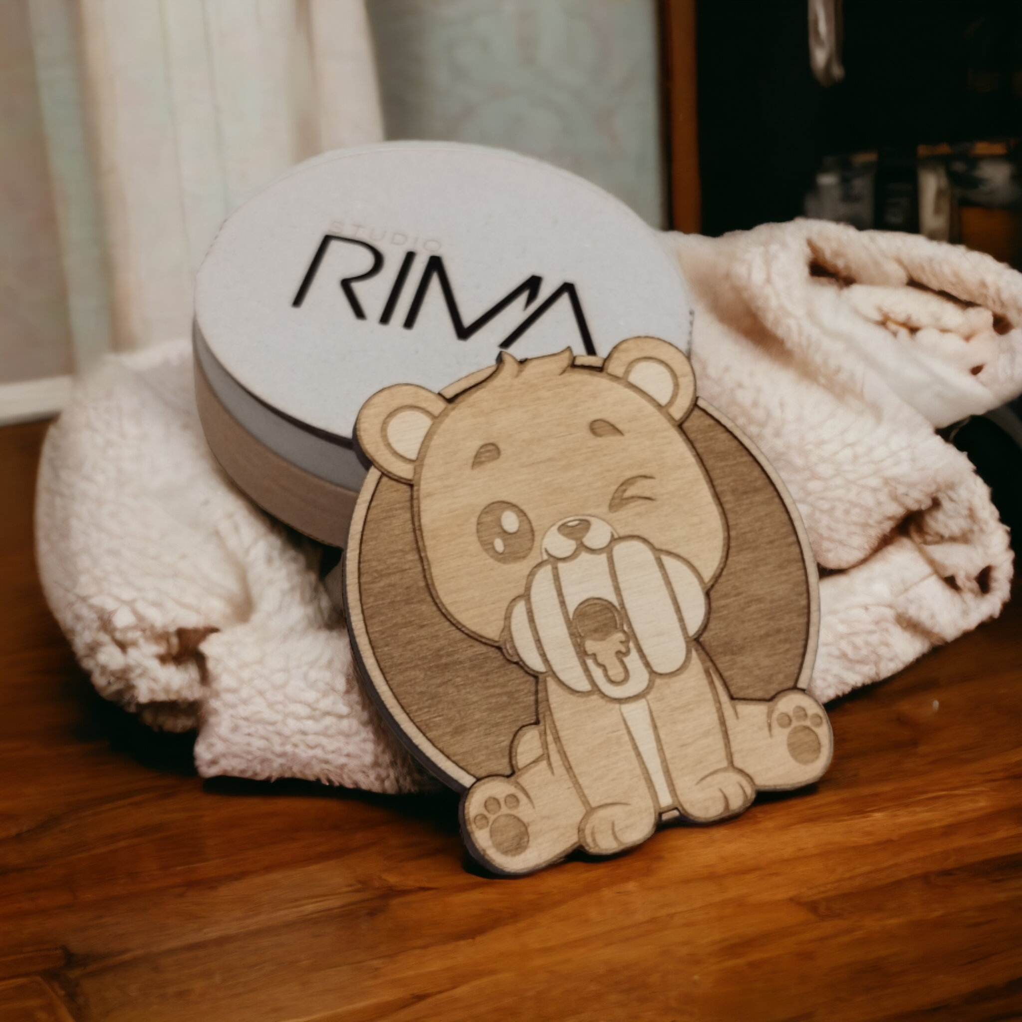 Set of 6 Cute Animals Collection Wooden Coasters - Handmade Gift - Housewarming - Wood Kitchenware-1